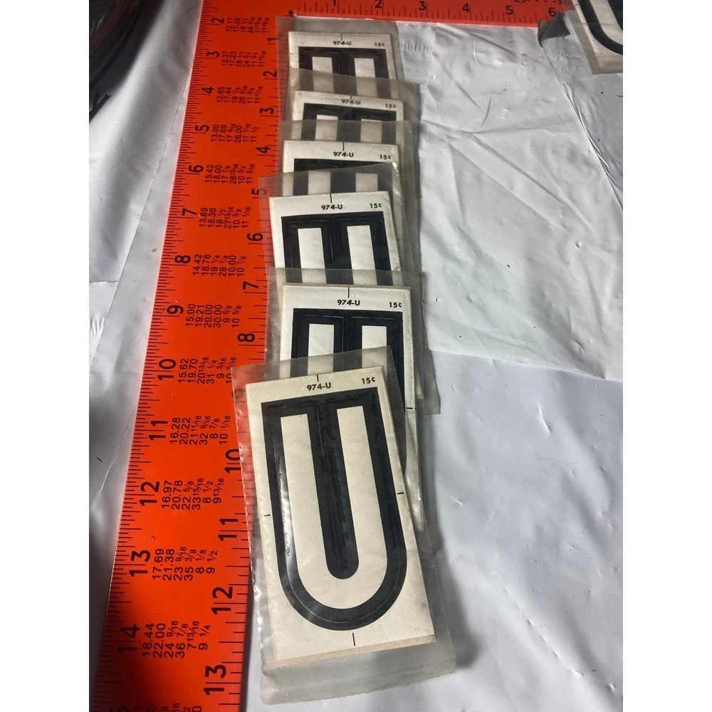Vintage Meyercord Kwik-Space Letter U Black Self-Stick NOS 972-U